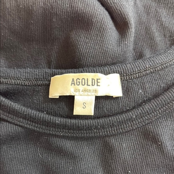 Agolde Leila Black Fitted Ribbed Knit Bodysuit Size Small - Picture 4 of 7